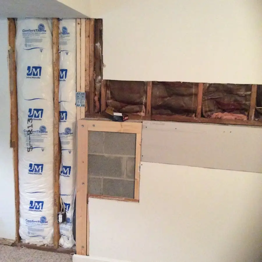 Wall insulation replacement during Contents Cleaning & Restoration in North Ridgeville